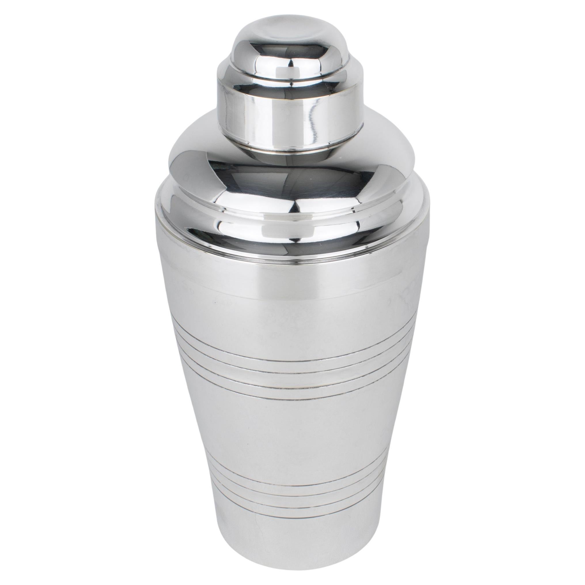 Shaker Art déco en métal argenté « Saint Médard » avec presse-citron, années 1940 en vente