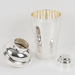 Saint Medard Art Deco Silver Plate Cocktail Shaker with Squeezer, circa 1940