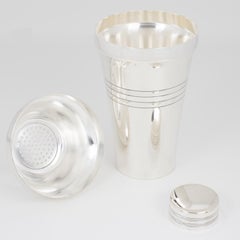 Saint Medard Le Chardon, Coctelera Art Decó de plata plateada, hacia 1940