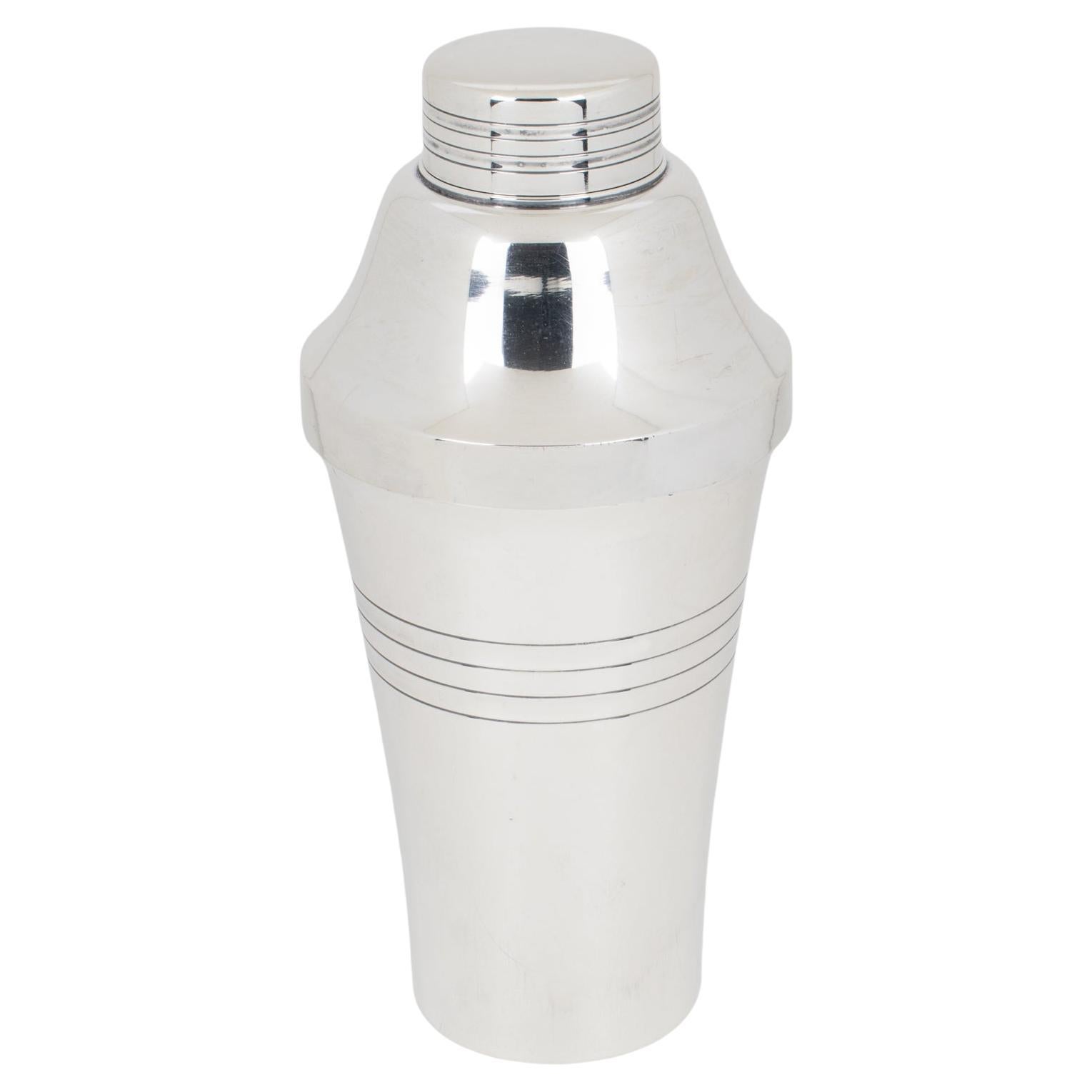 Saint Medard Le Chardon, Art Deco Silver Plate Cocktail Shaker, circa 1940