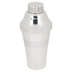 Saint Medard Le Chardon, Art Deco Cocktail Shaker aus Silberblech, um 1940
