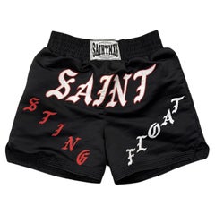 Saint Michael Black Sting Float Satin Boxing Shorts