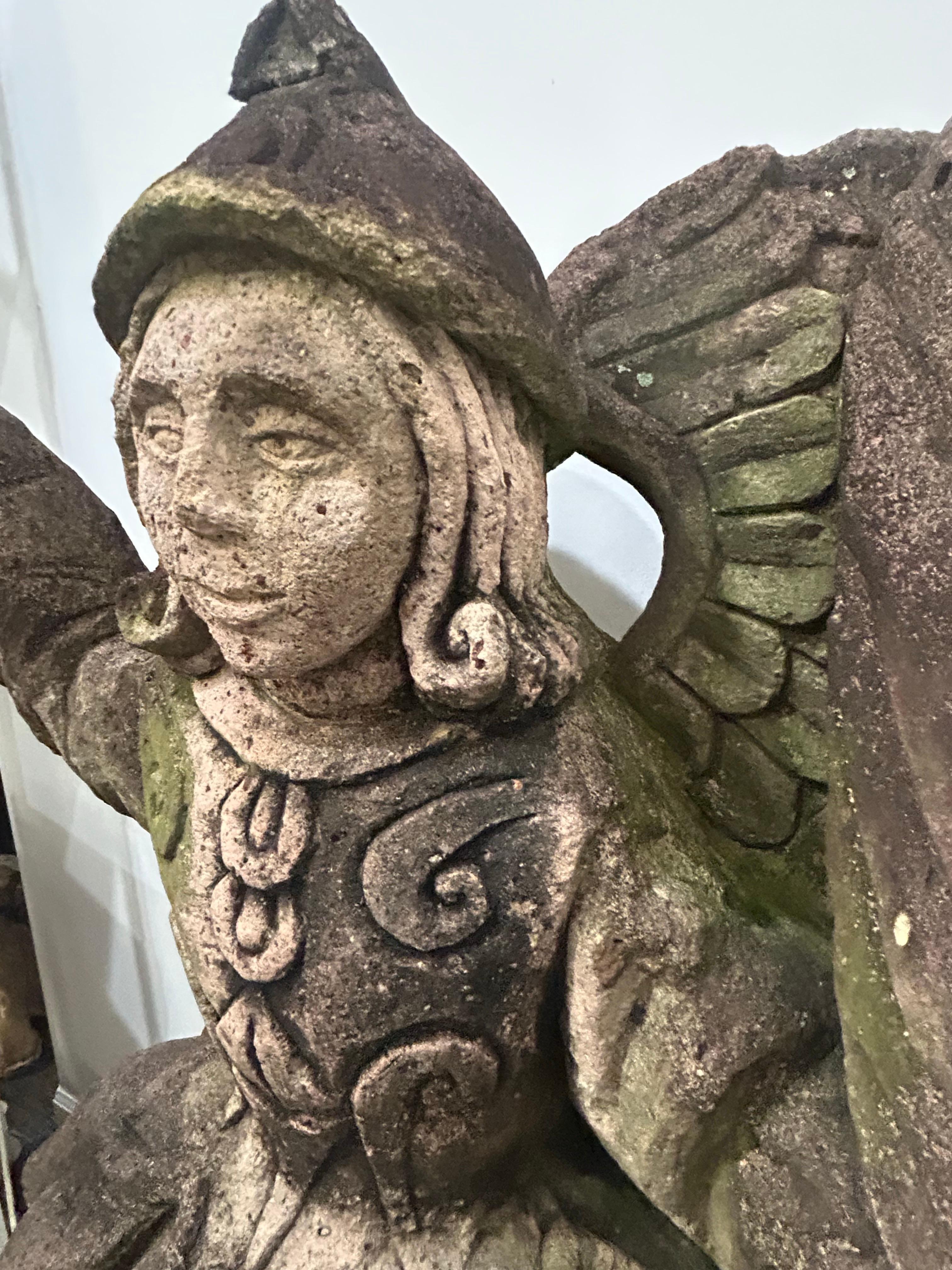 Saint Michael large cast Stone  garden figure For Sale 6