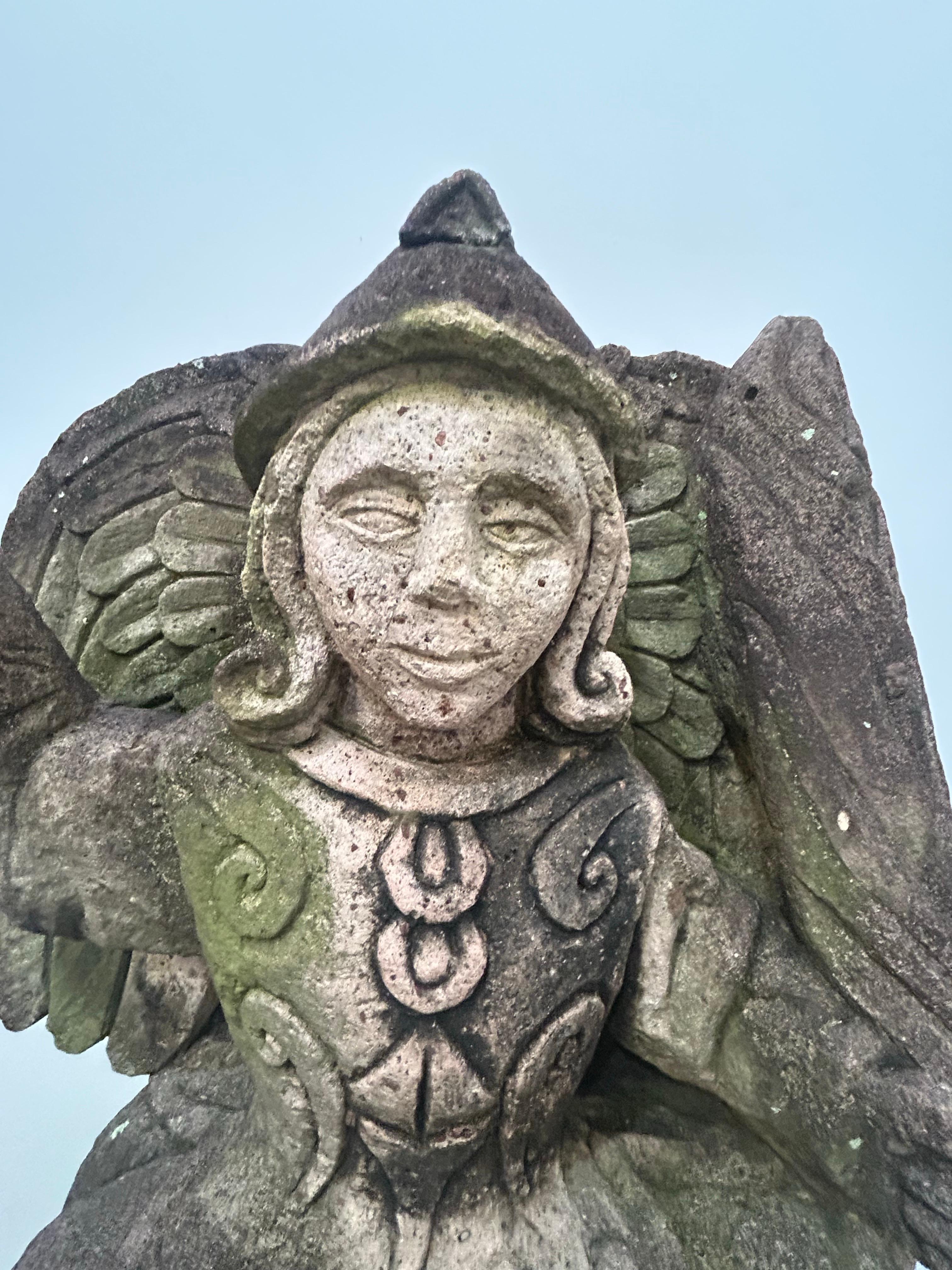 Saint Michael large cast Stone  garden figure For Sale 7