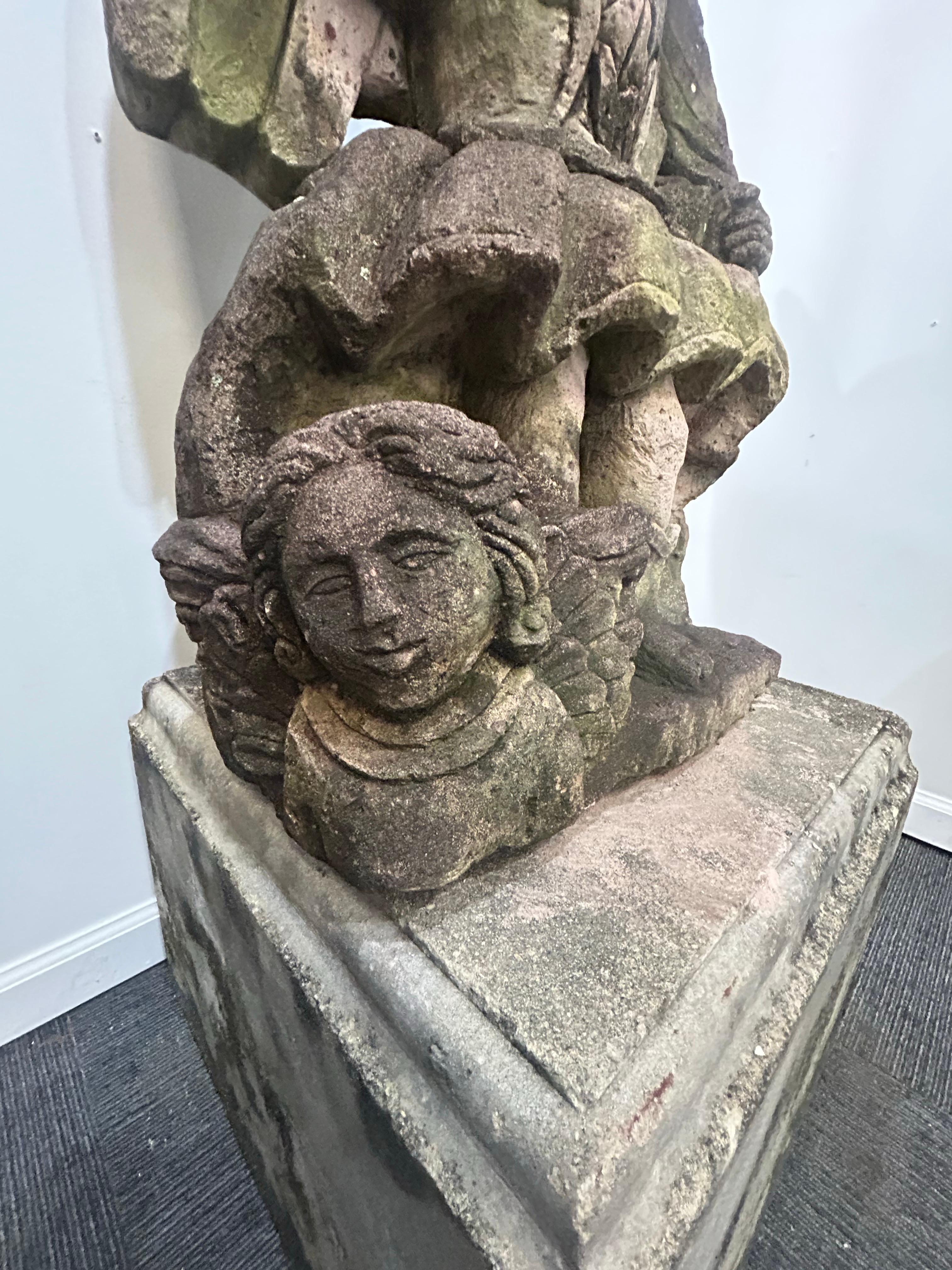 Saint Michael large cast Stone  garden figure For Sale 8