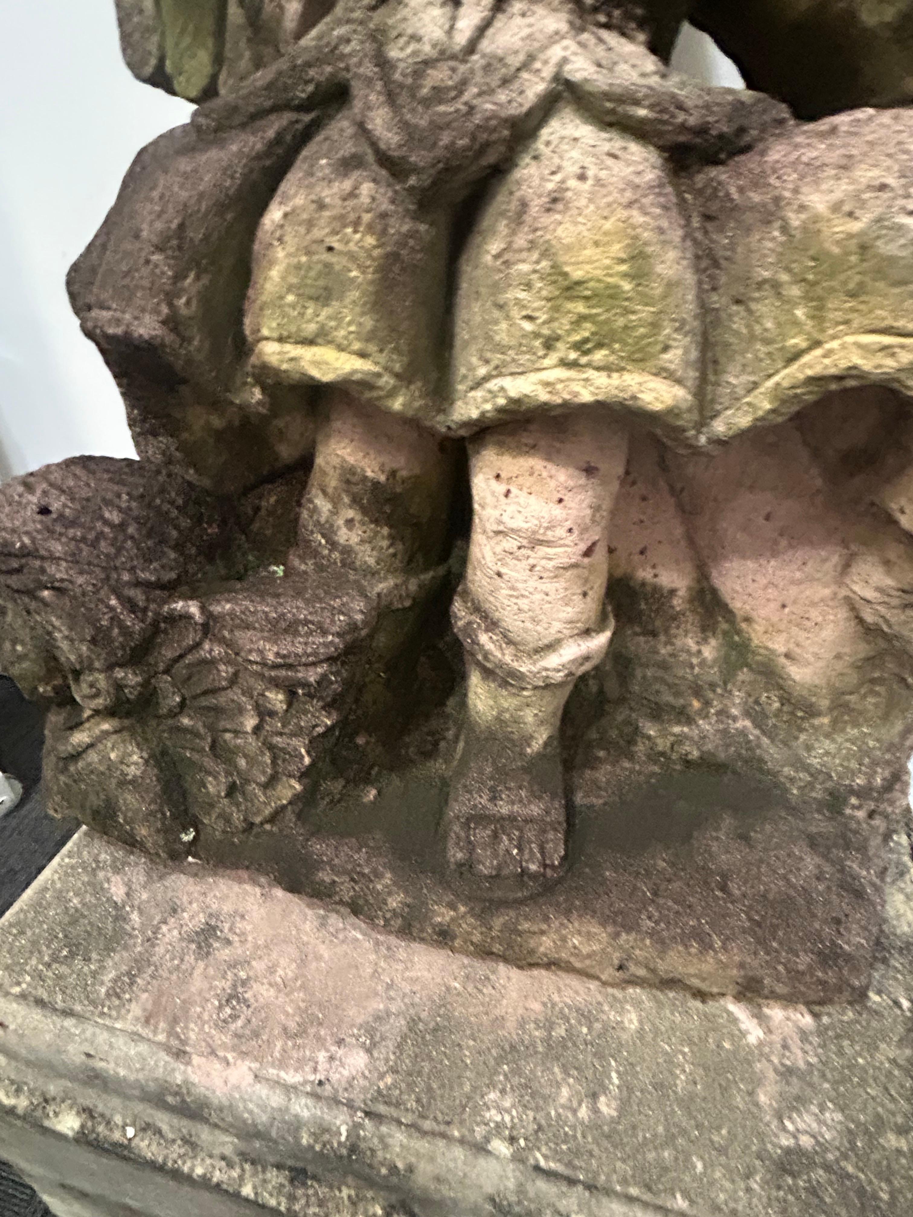 Saint Michael large cast Stone  garden figure For Sale 13