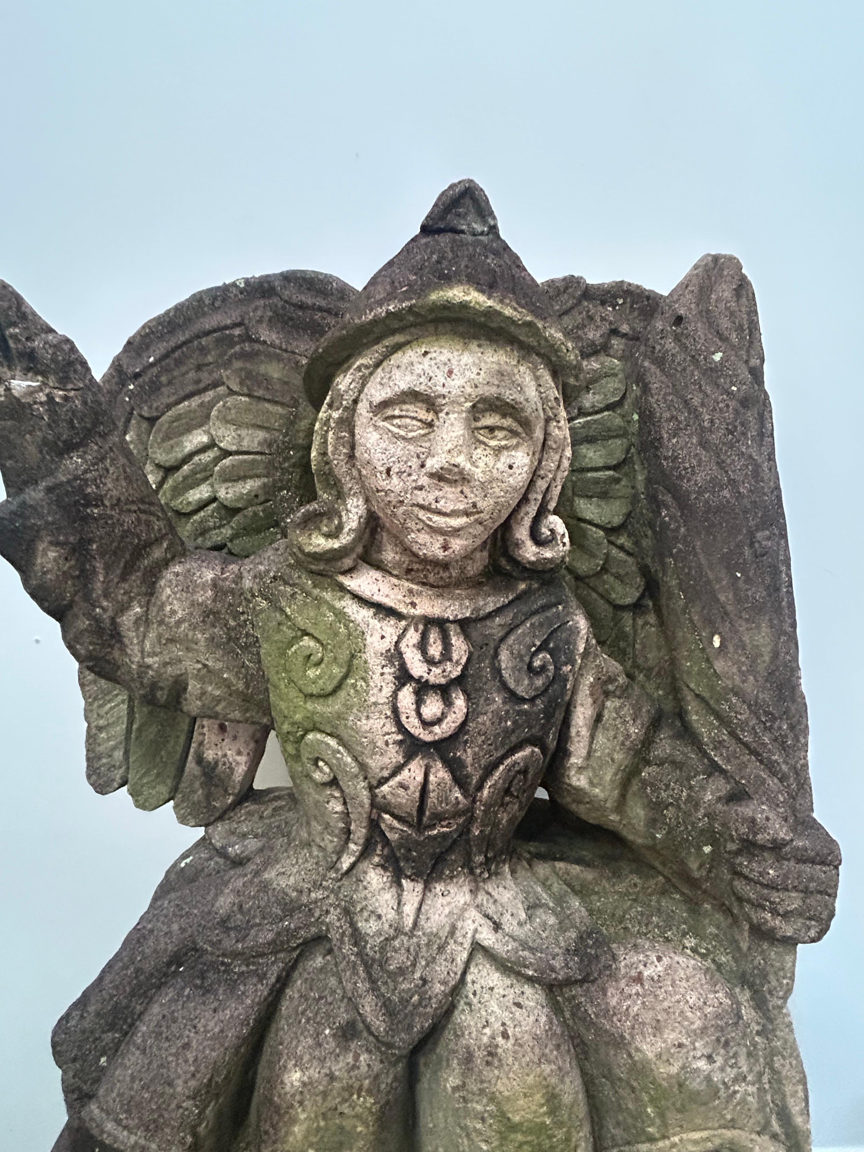 Saint Michael large cast Stone  garden figure For Sale 16