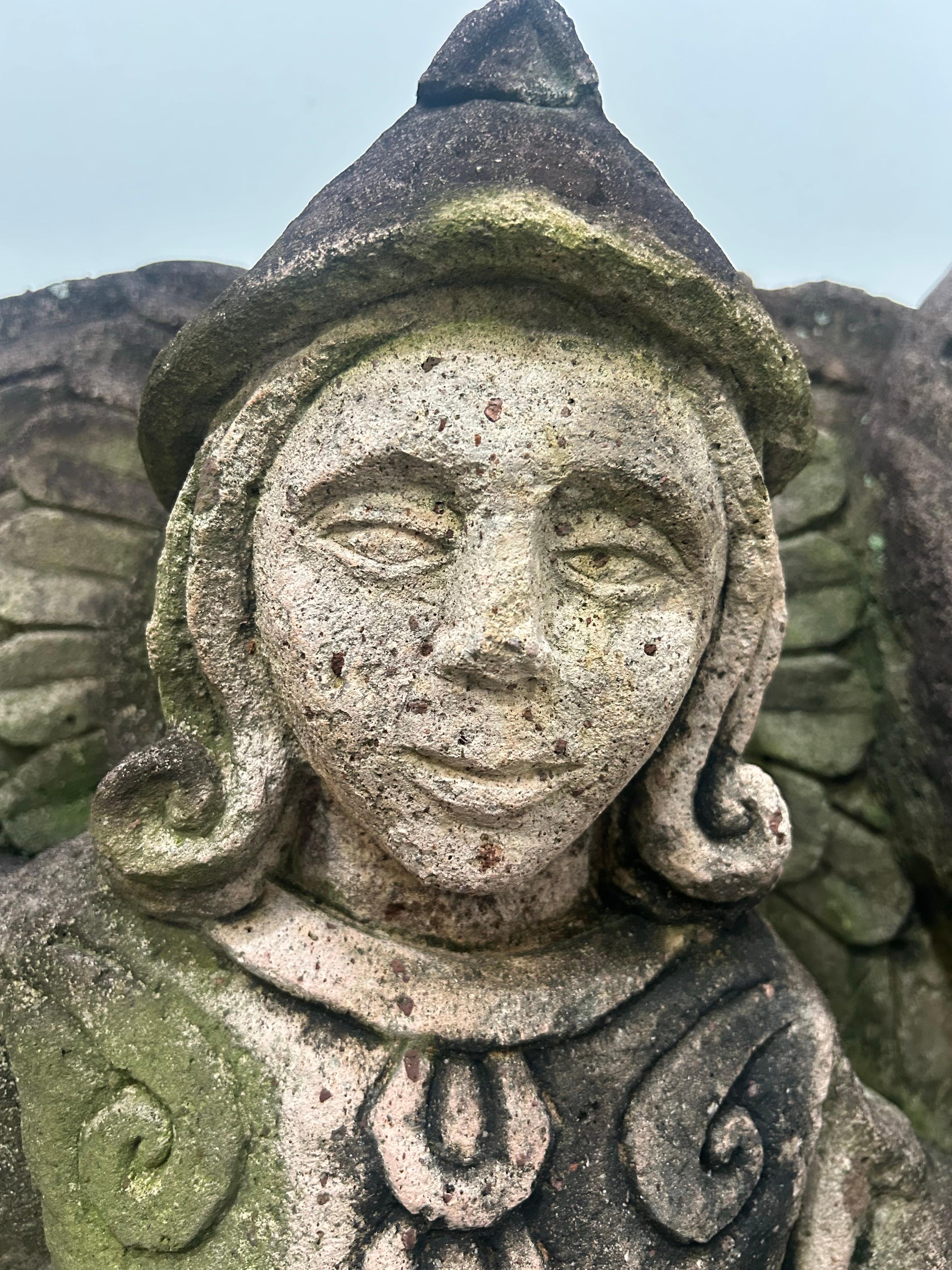 Spanish Colonial Saint Michael large cast Stone  garden figure For Sale