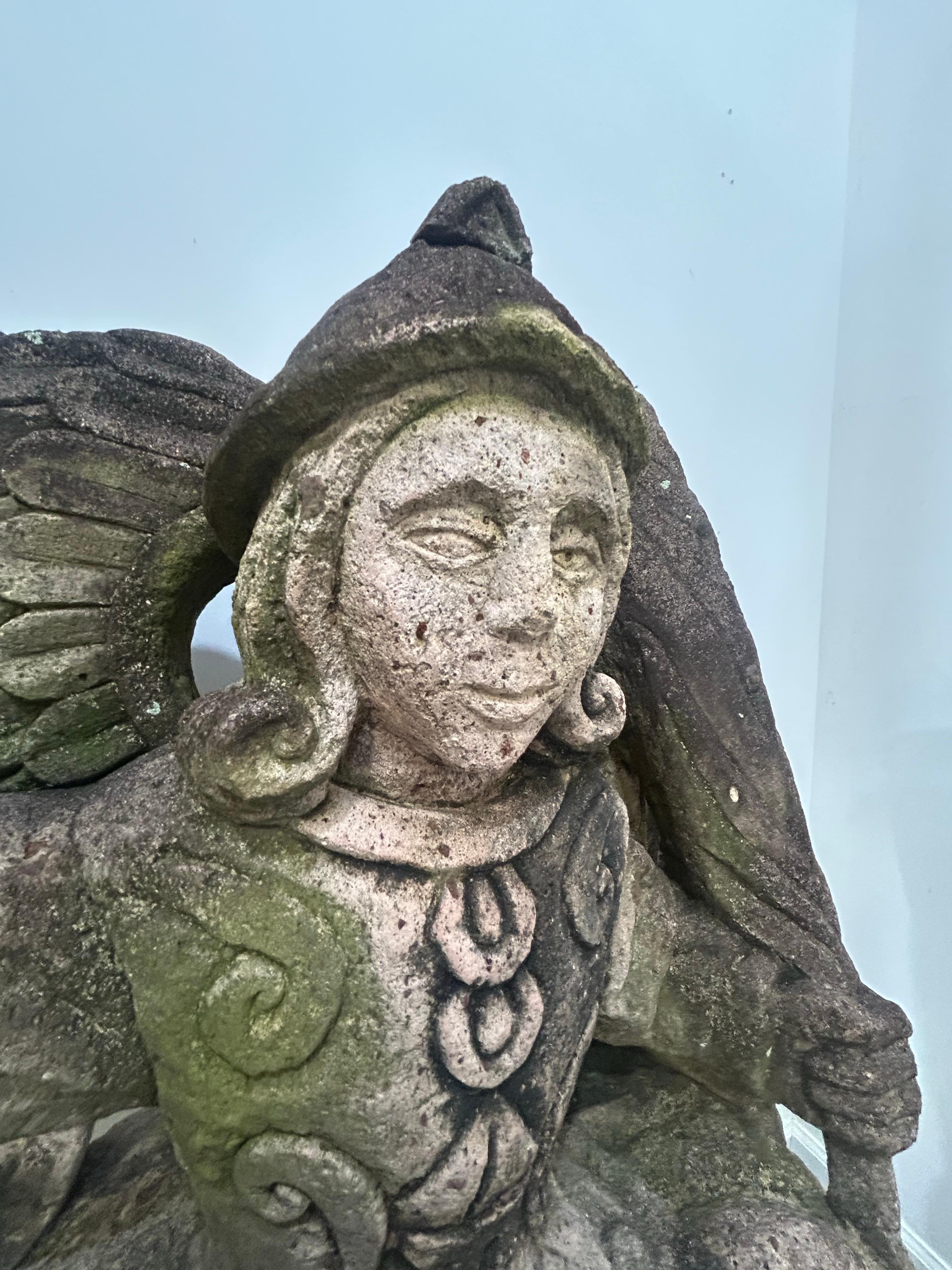 Cast Stone Saint Michael large cast Stone  garden figure For Sale