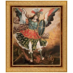 Saint Michael the Archangel, after Spanish Colonial Oil Painting, Cuzco School