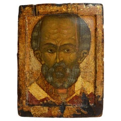 Saint Nicholas of Myra Russian Icon 16th century Gilt Silver Oklad Museum Value