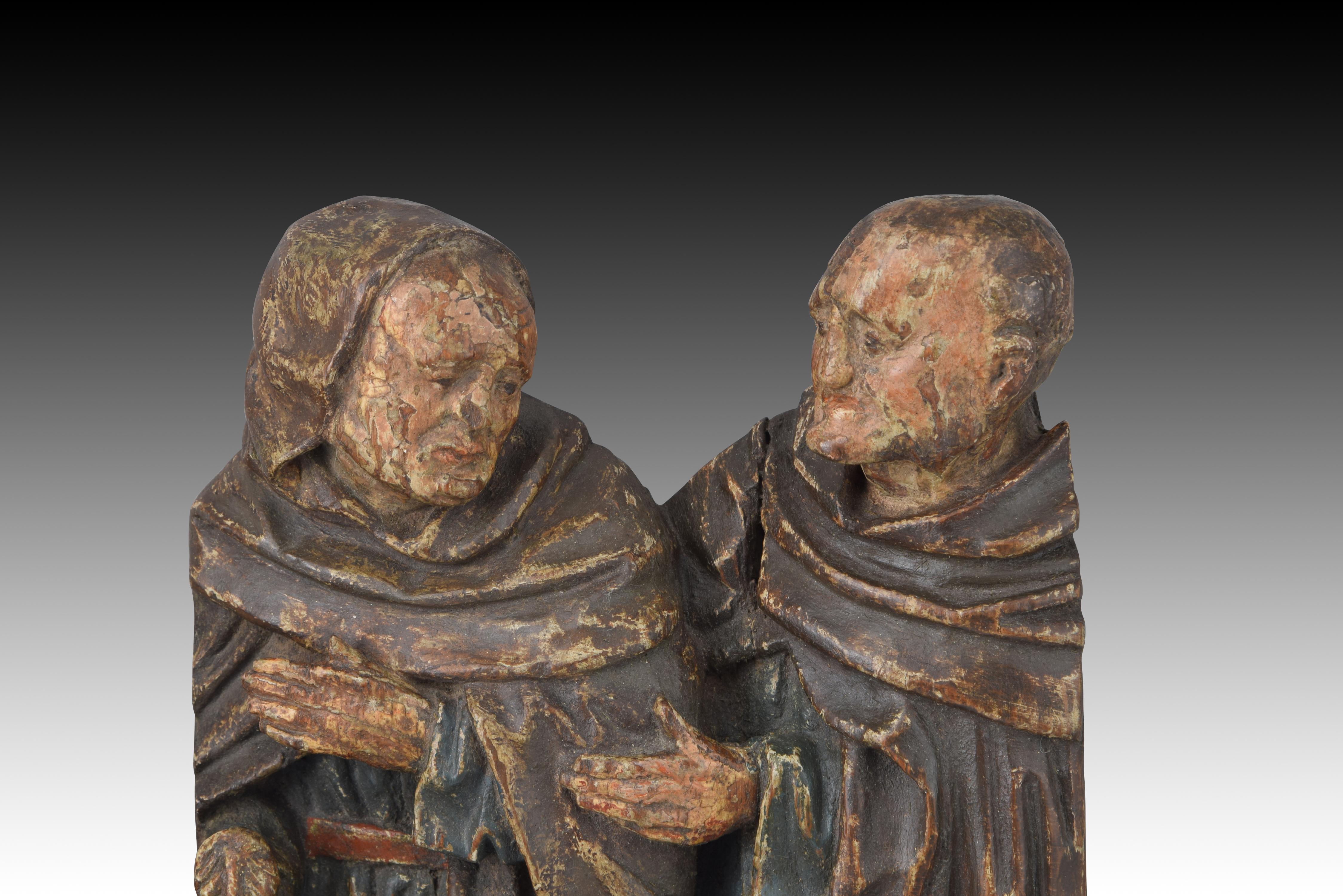 18th Century and Earlier Saint on a bed. Polychromed wood. Flemish school, 16th century. For Sale