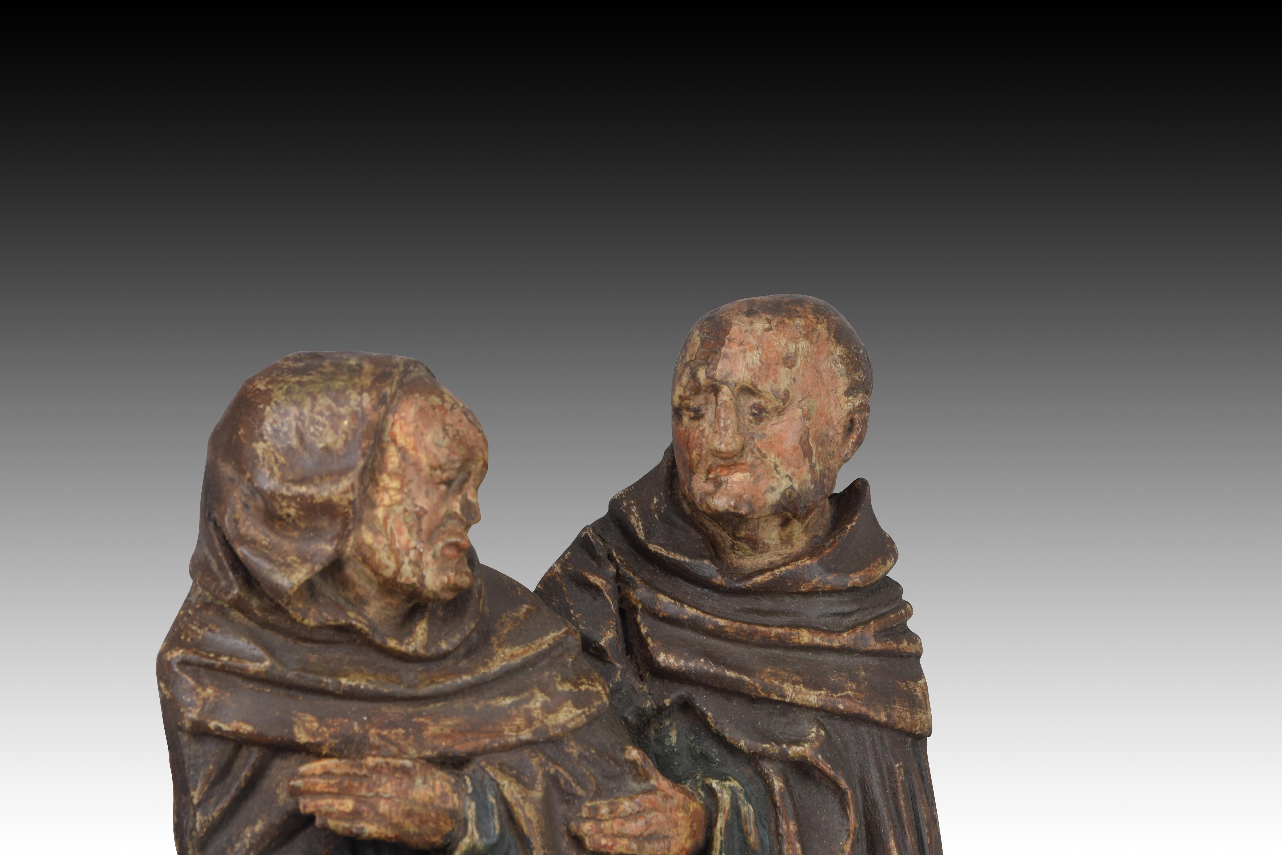 Other Saint on a bed. Polychromed wood. Flemish school, 16th century. For Sale