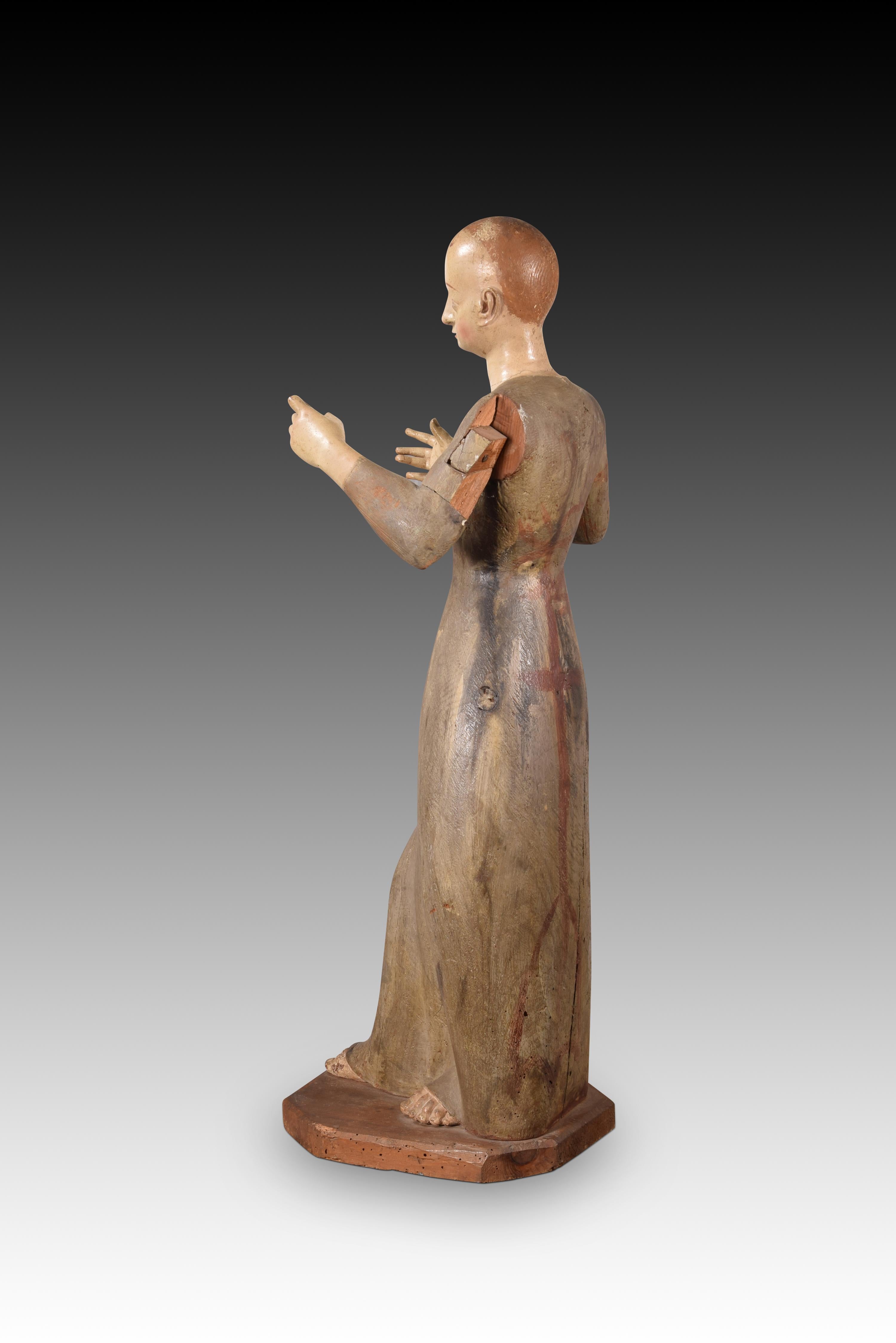 Saint oder Jungfrau zum Kleidern. Holz, Metall. Spanische Schule, 17. Jahrhundert.  im Angebot 1