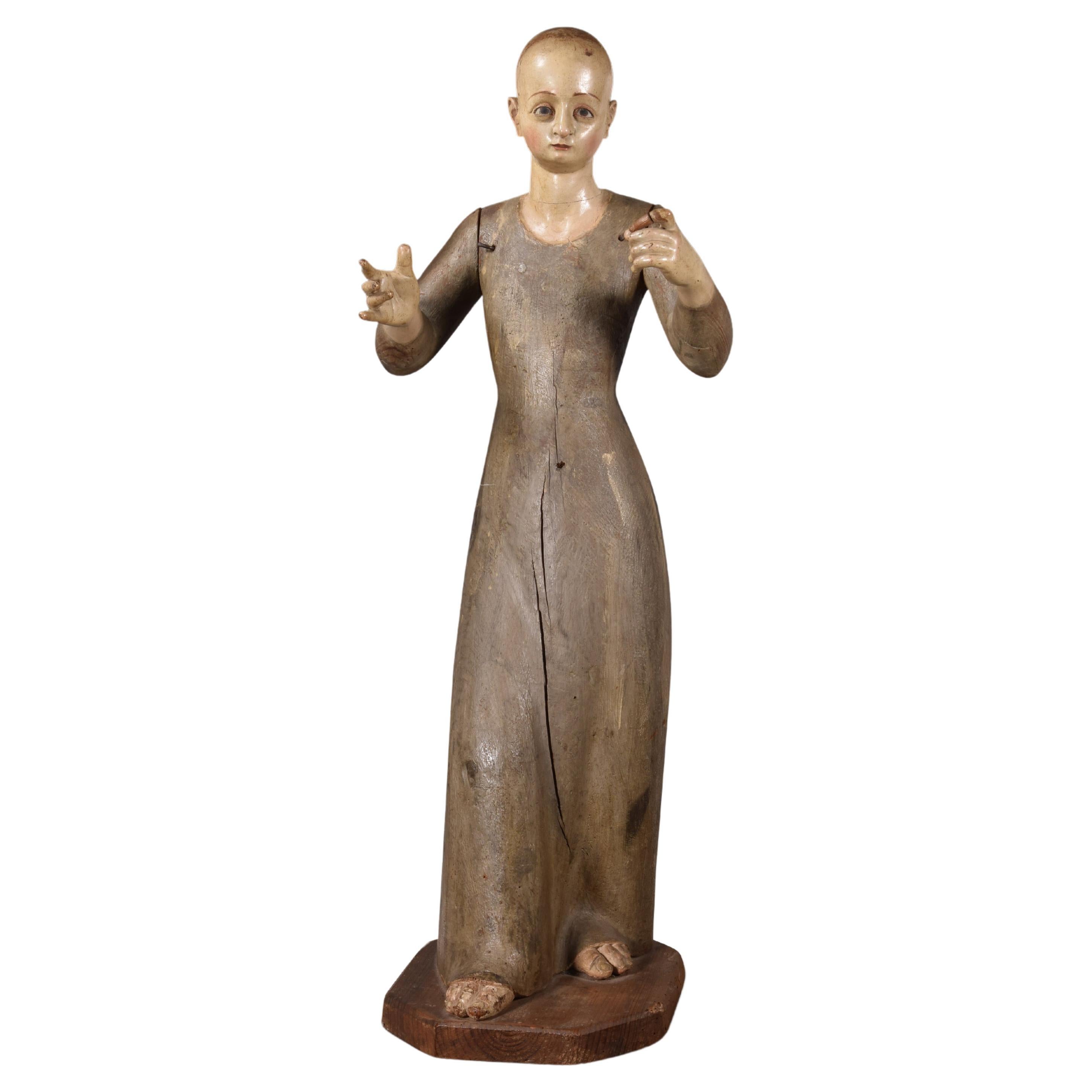 Saint oder Jungfrau zum Kleidern. Holz, Metall. Spanische Schule, 17. Jahrhundert.  im Angebot