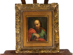 Saint Paul Baroque Painting, Oil on Copper, Italian, 18th Century, Religious Art