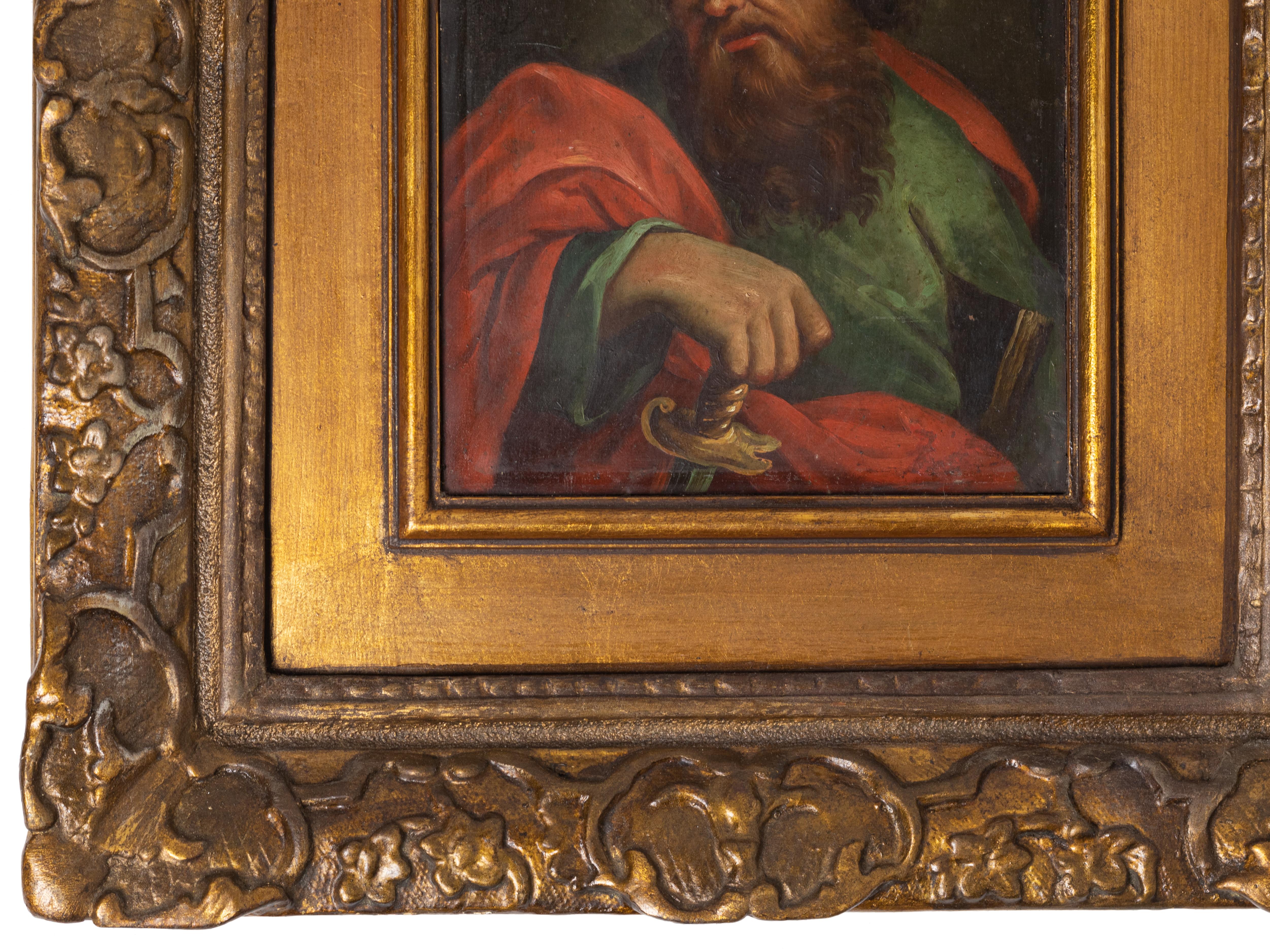 A olio Dipinto religioso di San Paolo, Olio su tela, Scuola italiana, XVIII secolo in vendita