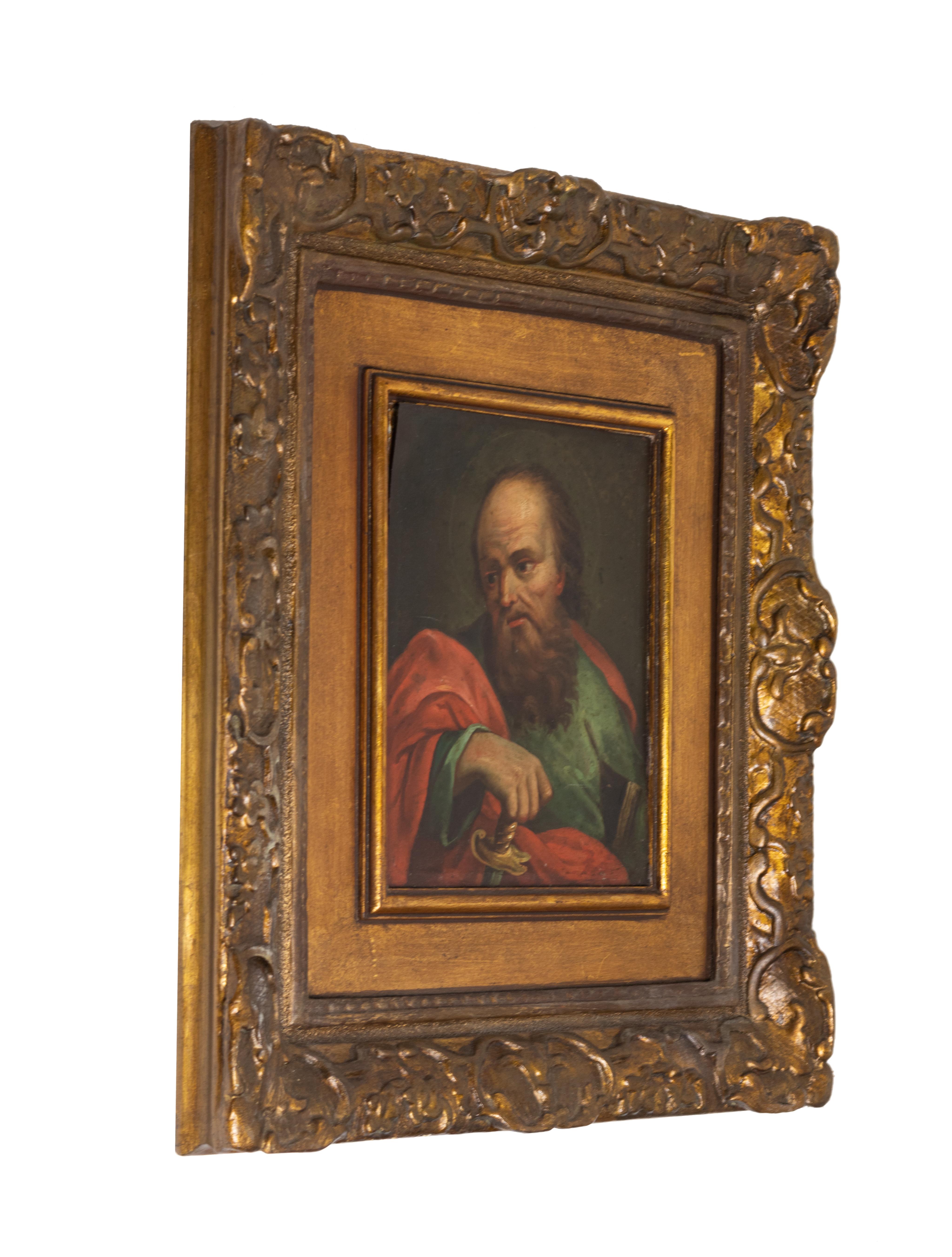 Dipinto religioso di San Paolo, Olio su tela, Scuola italiana, XVIII secolo In condizioni buone in vendita a Lisbon, PT