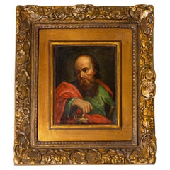 San Pablo Pintura Religiosa, Óleo Sobre Tonelero, Escuela Italiana, Siglo XVIII San Pablo Pintura Religiosa, Óleo Sobre Tonelero, Escuela Italiana, Siglo XVIII
