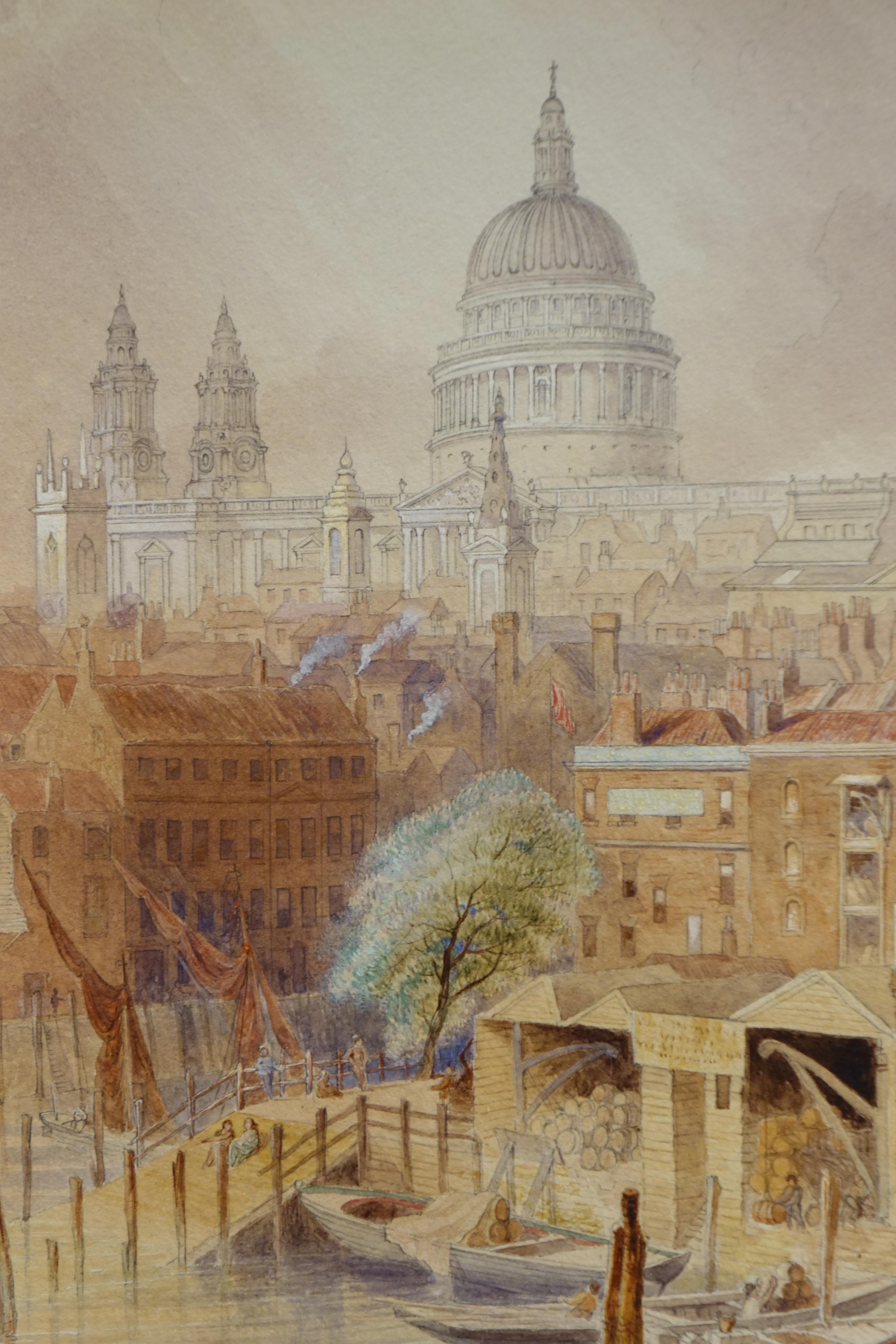 19th Century Saint Paul's Cathedral from Southwork bridge - F. LLOYDS, dated 1878 For Sale