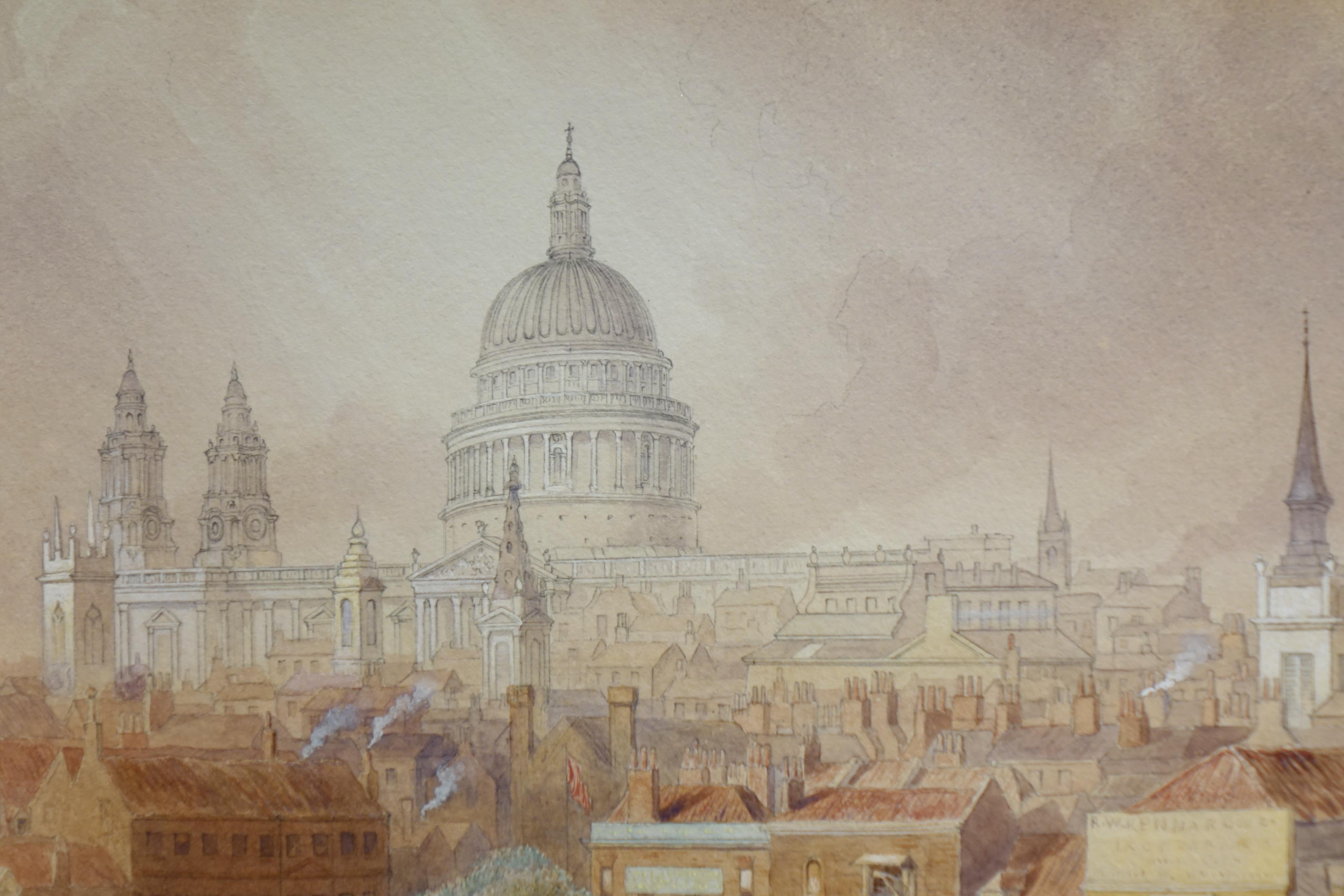 Paper Saint Paul's Cathedral from Southwork bridge - F. LLOYDS, dated 1878 For Sale