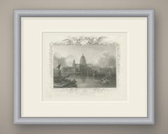 Saint Paul's from Bankside, Tombleson Thames View with Border, circa 1835