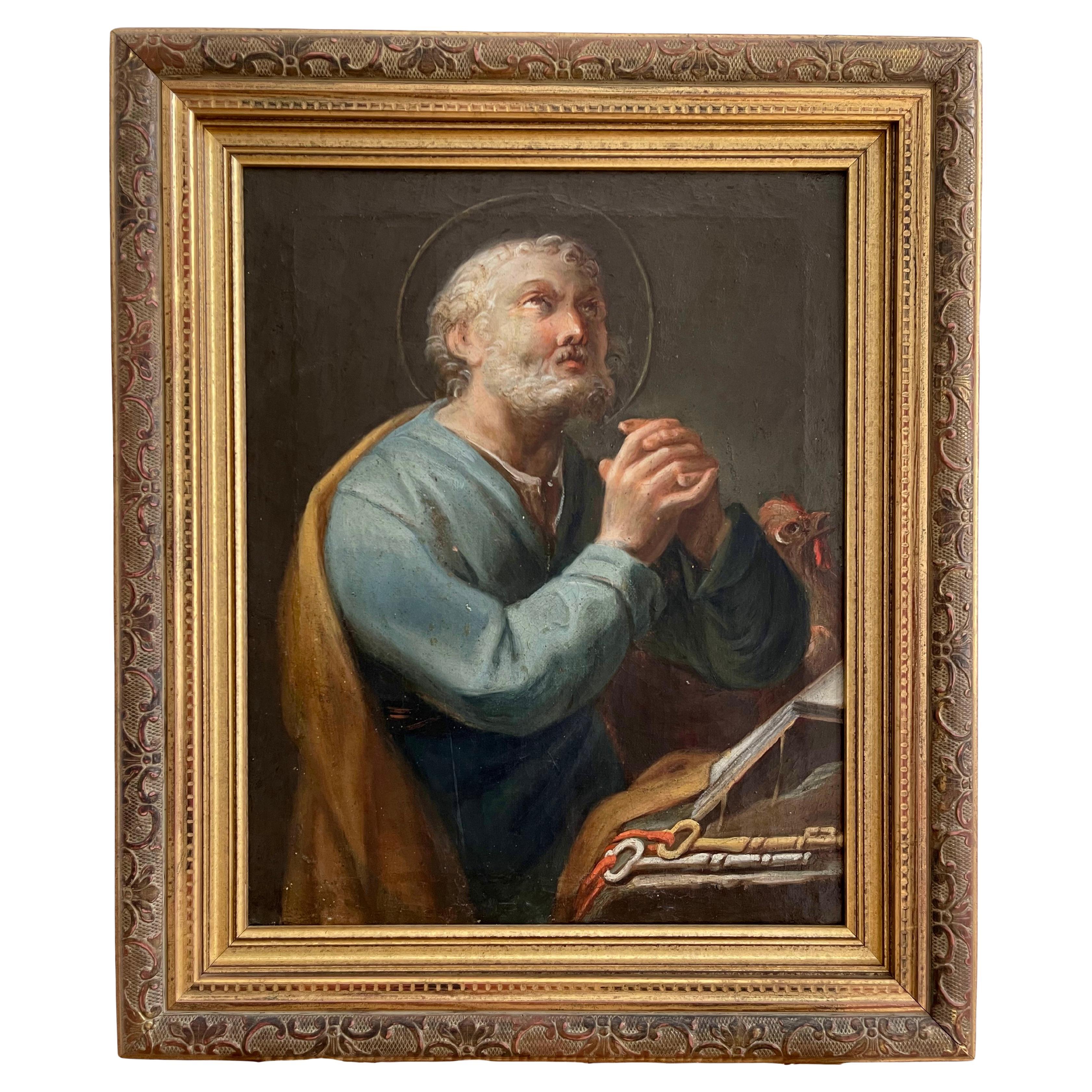 Saint Peter, Oil on Canvas, 19th Century For Sale