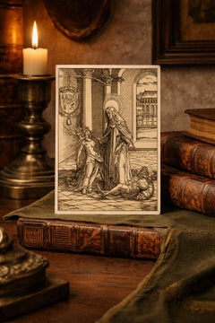 Sainte Radegonde che esorcizza un demone - Circolo di Burgkmair, 1516 circa xilografia