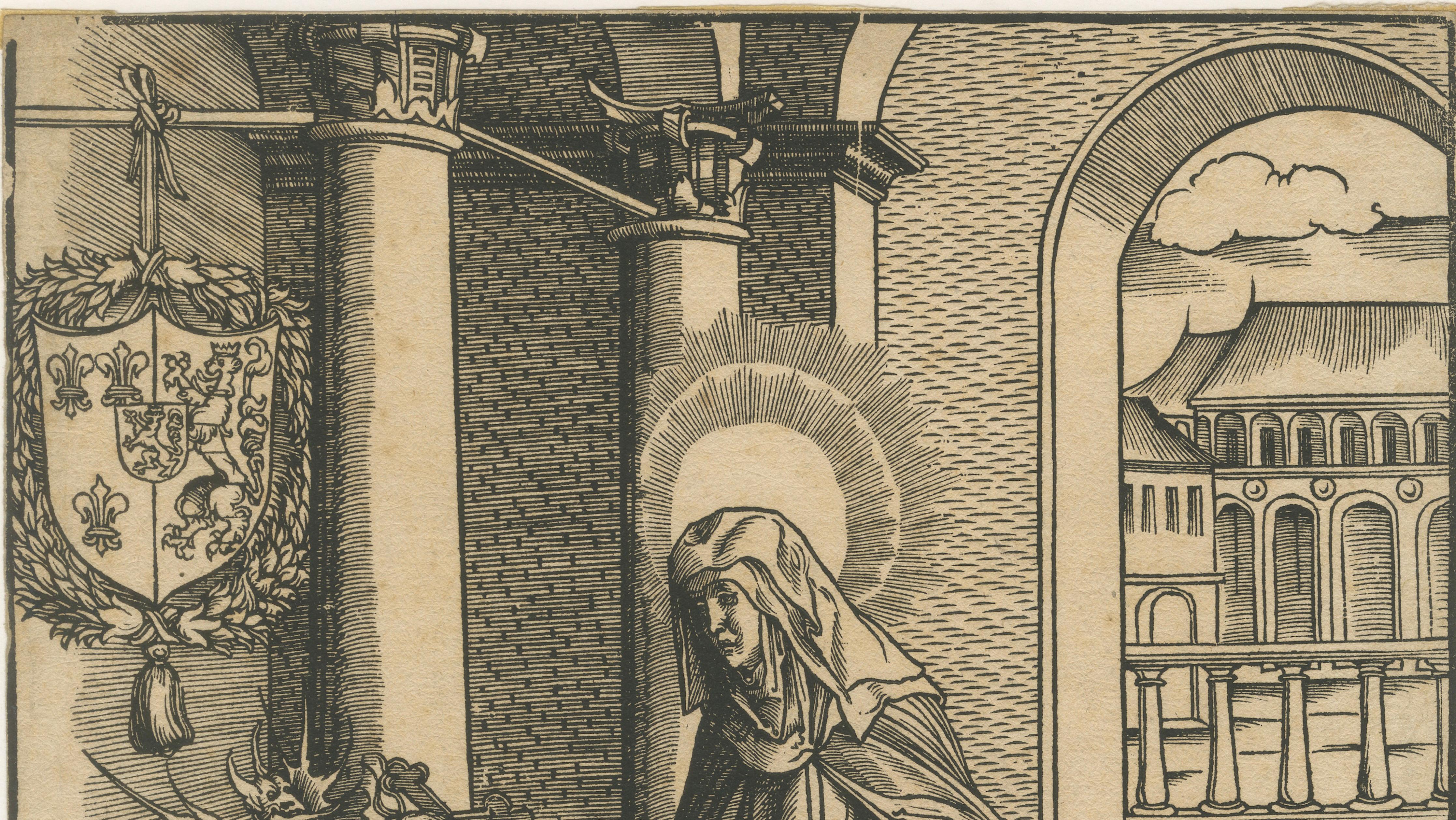 Saint Radegonde Exorcising a Demon – Burgkmair Circle, c.1516 Woodcut