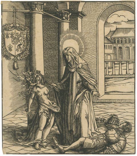 Saint Radegonde Exorcising a Demon – Burgkmair Circle, c.1516 Woodcut