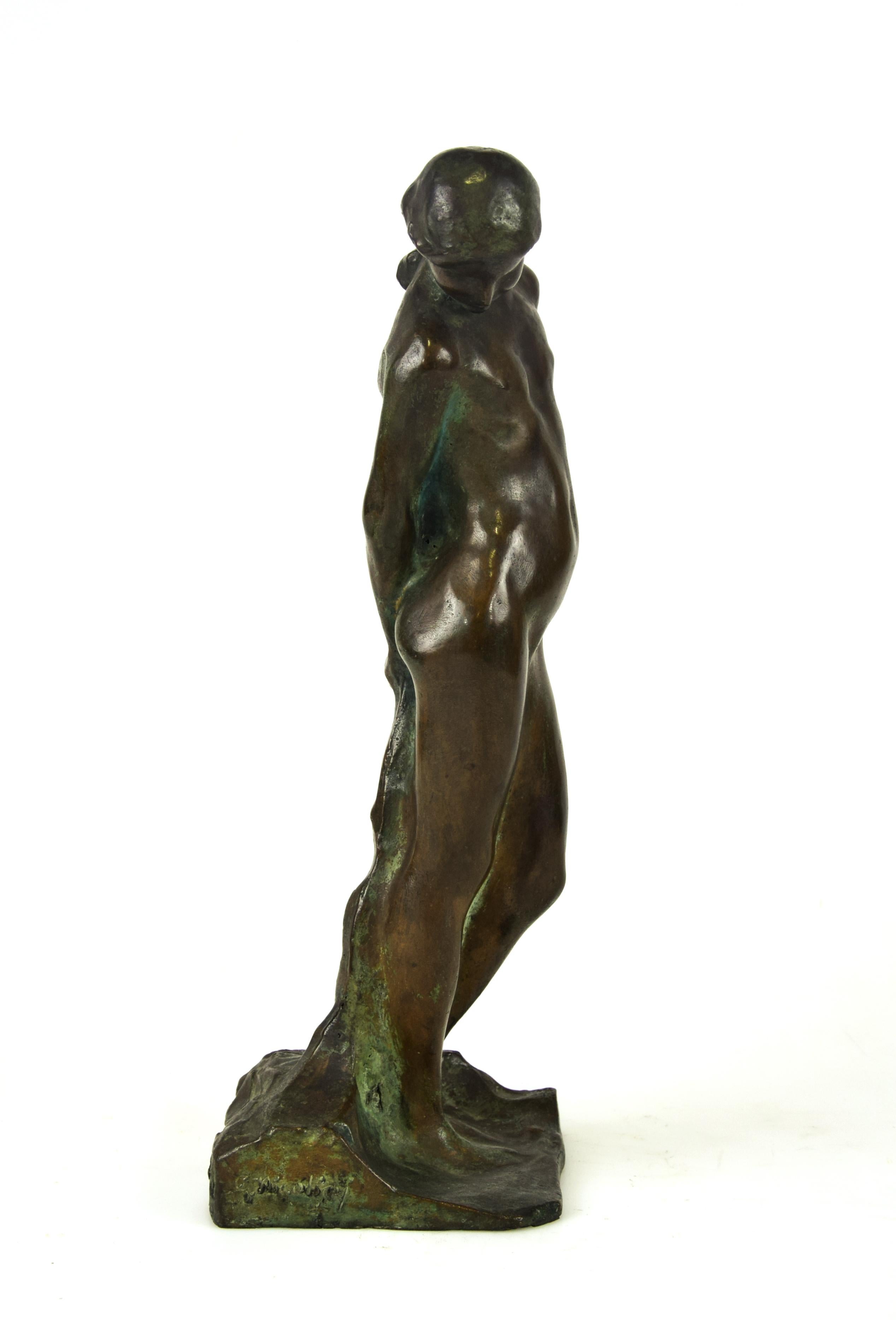 Italian Saint Sebastian, Original Bronze Sculpture by Giovanni Nicolini, 1950s