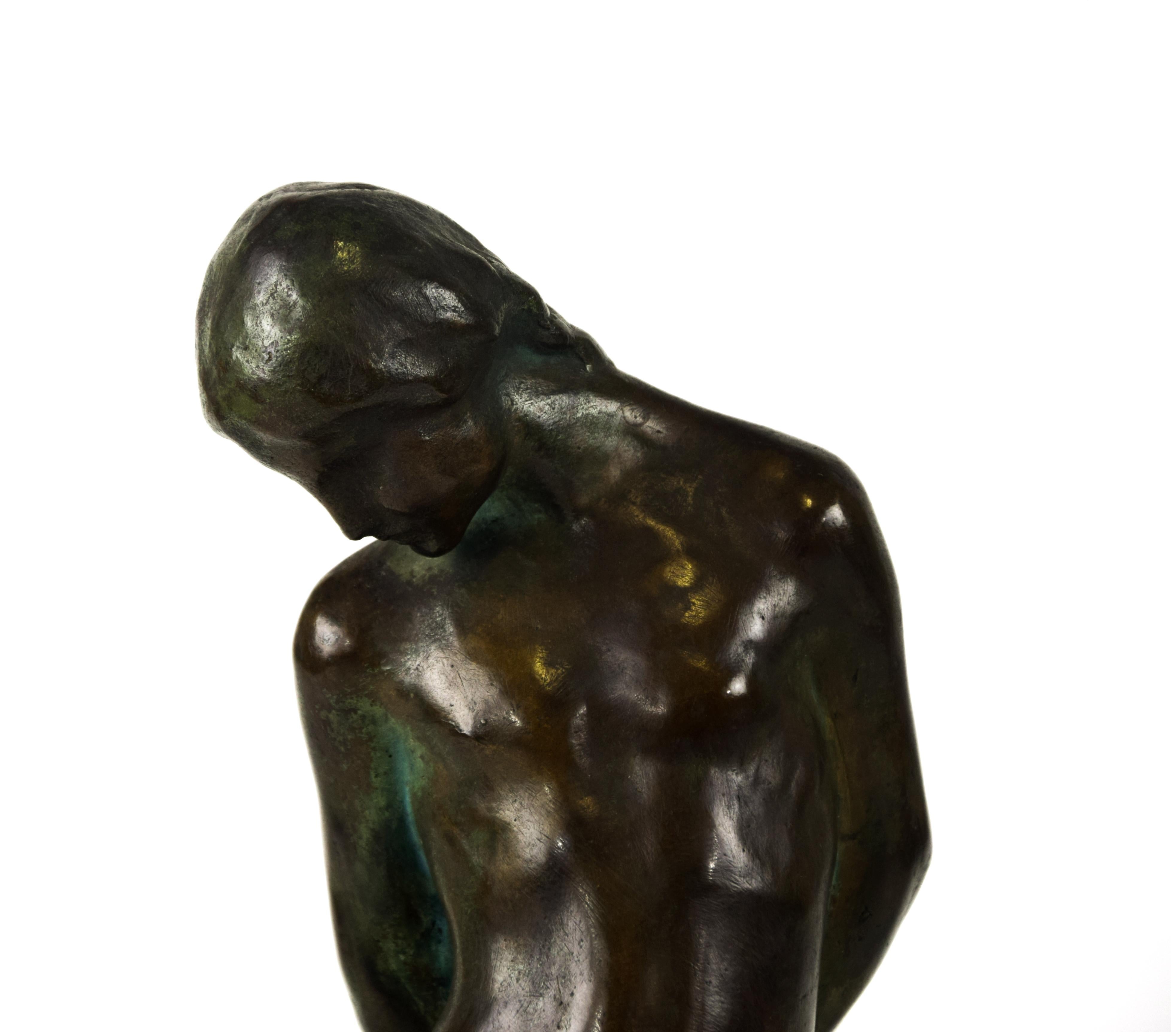 20th Century Saint Sebastian, Original Bronze Sculpture by Giovanni Nicolini, 1950s