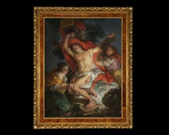Saint Sebastian Tended by Saint Irene, after Oil Painting by Vicente Portaña
