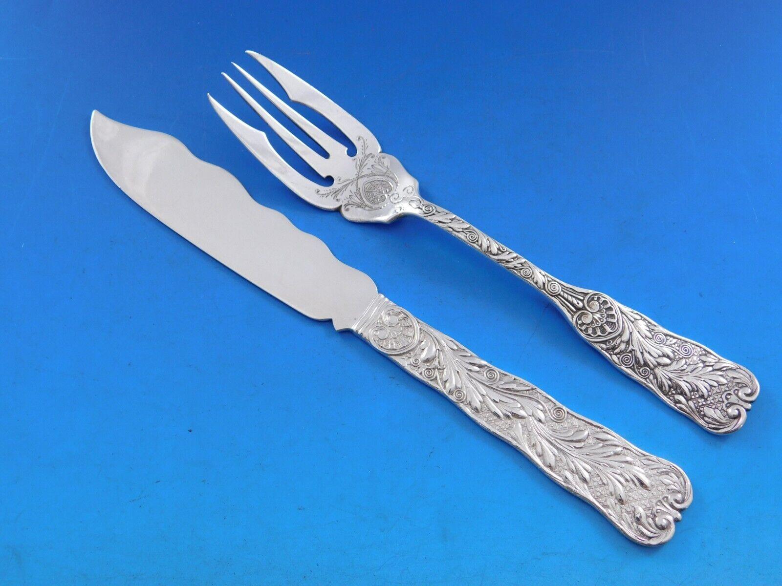 XX secolo Saint Cloud by Gorham Set di posate in argento sterling per il pesce 26 pezzi in vendita