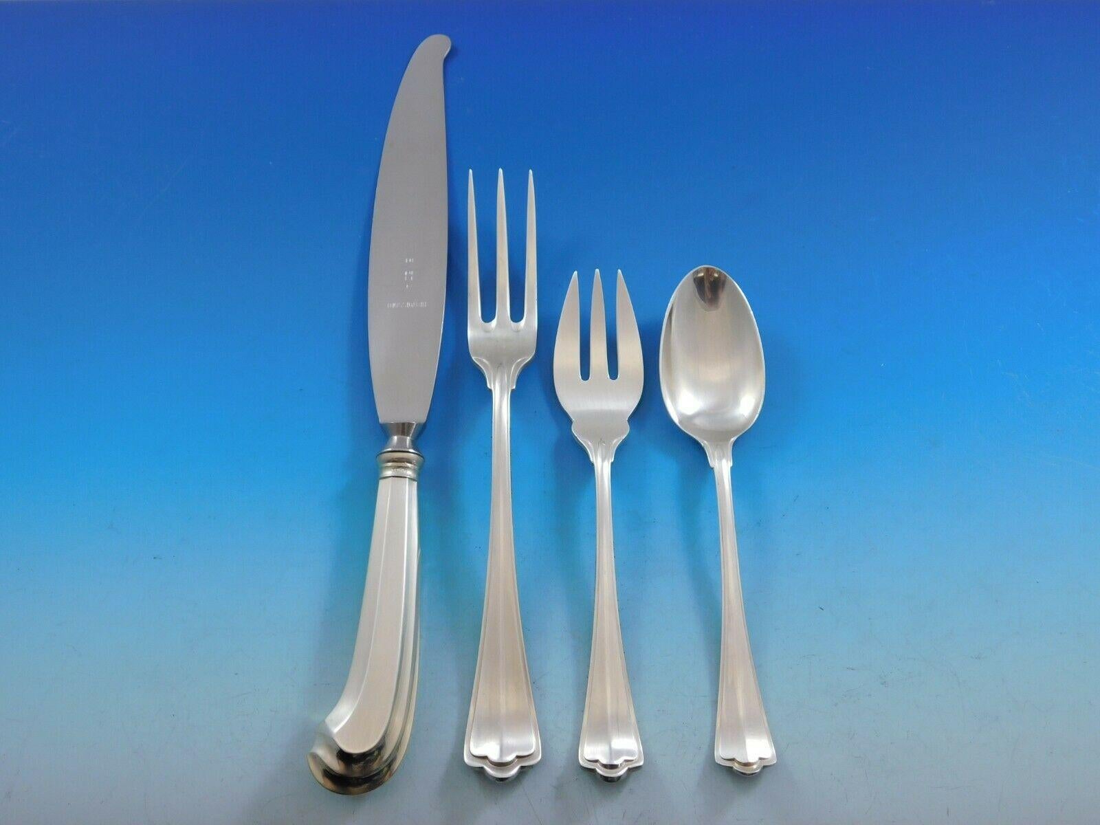 Saint St. Mark by Buccellati Italy Silver Flatware Set 12 Service 87 Pcs Dinner In Excellent Condition In Big Bend, WI