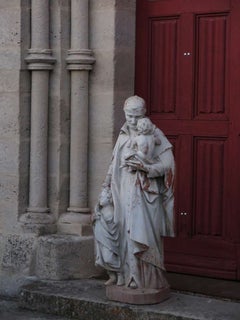 Statue Saint Vincent de Paul Style in Terra-Cotta 20th Century
