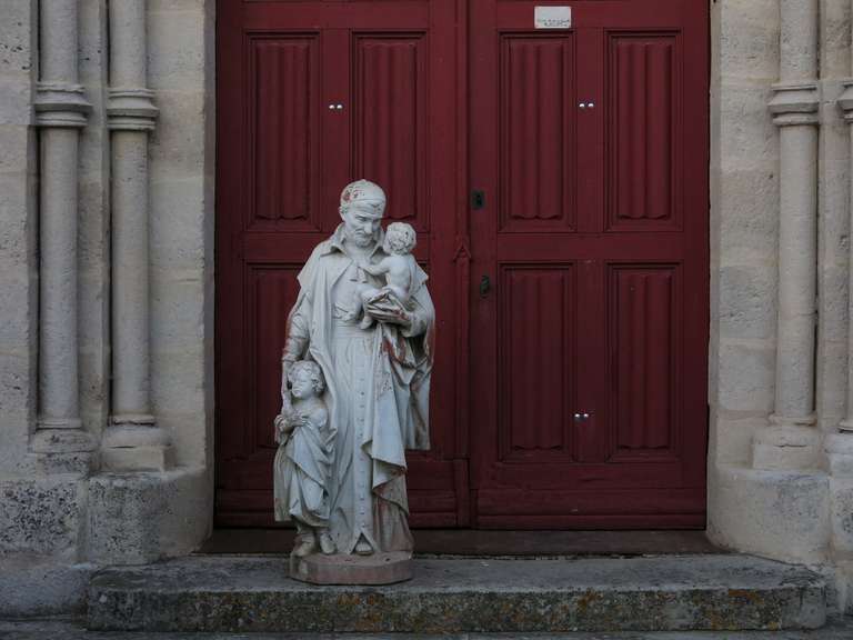 French Statue Saint Vincent de Paul Style in Terra-Cotta 20th Century For Sale