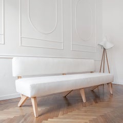 Sainte Maxime White Dining Bench from the Collezione Riviera