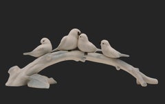 Sainte-Radegonde Art Deco Ceramic Host of Sparrows 1920