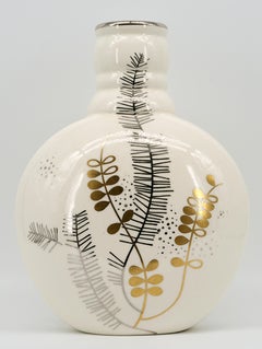 Sainte-Radegonde Art Deco Vase, Ceramic with Platinum Design, 1920s