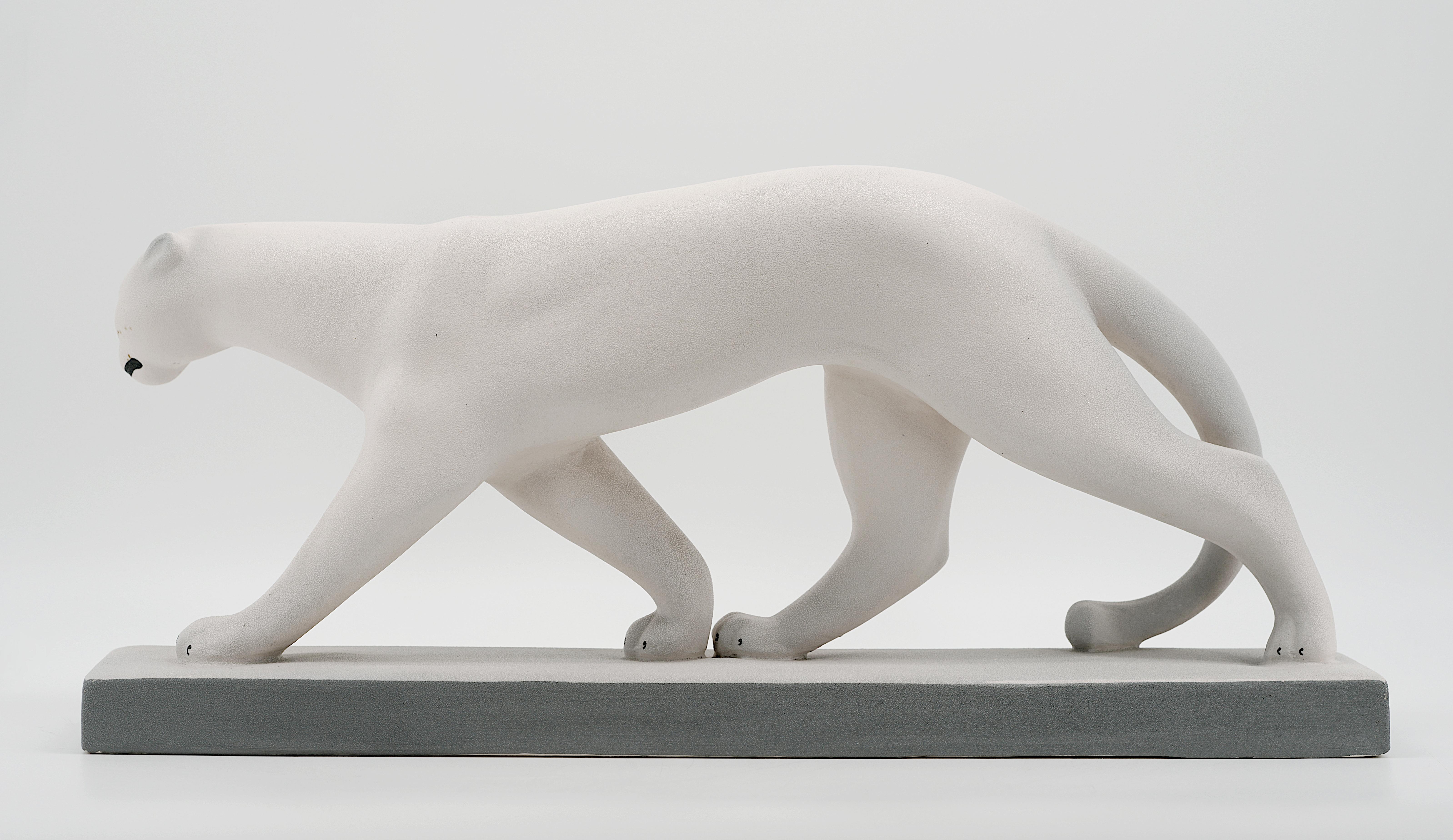Sainte-Radegonde Panther aus Keramik (Frühes 20. Jahrhundert)