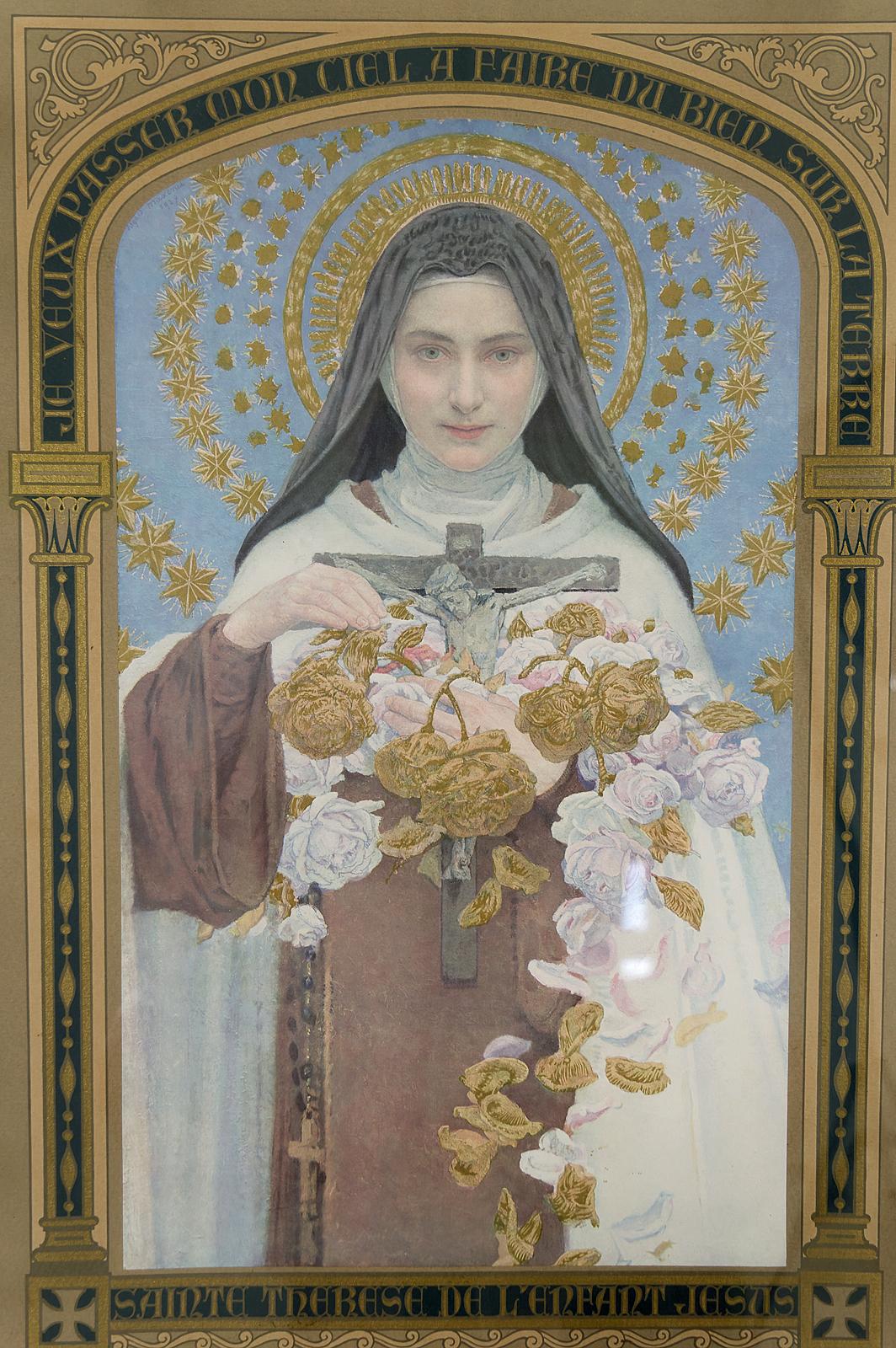 Heilige Thérèse von Lisieux Lithographie von Edgar Maxence, 1927 (Art nouveau) im Angebot