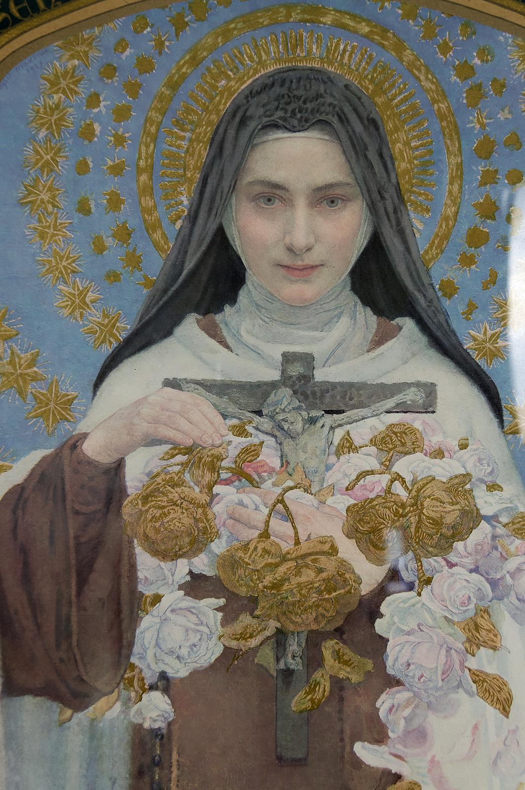 French Sainte Thérèse of Lisieux Lithograph by Edgar Maxence, 1927 For Sale