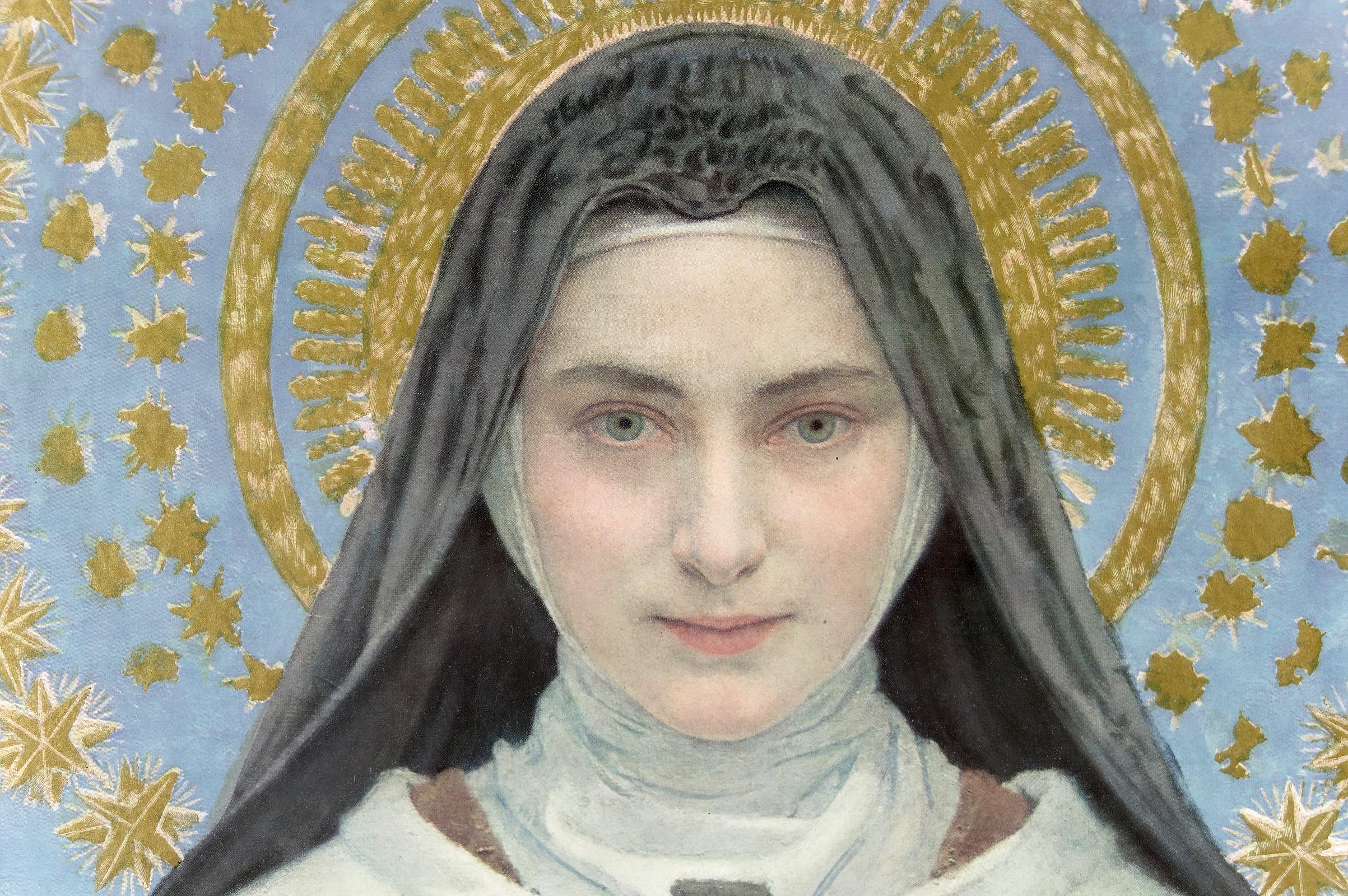 Sainte Thérèse of Lisieux Lithograph by Edgar Maxence, 1927 In Good Condition For Sale In VÉZELAY, FR