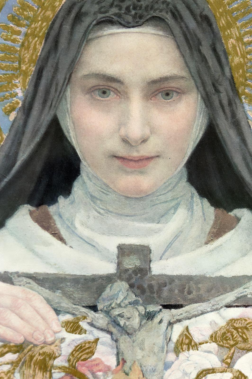 Early 20th Century Sainte Thérèse of Lisieux Lithograph by Edgar Maxence, 1927 For Sale