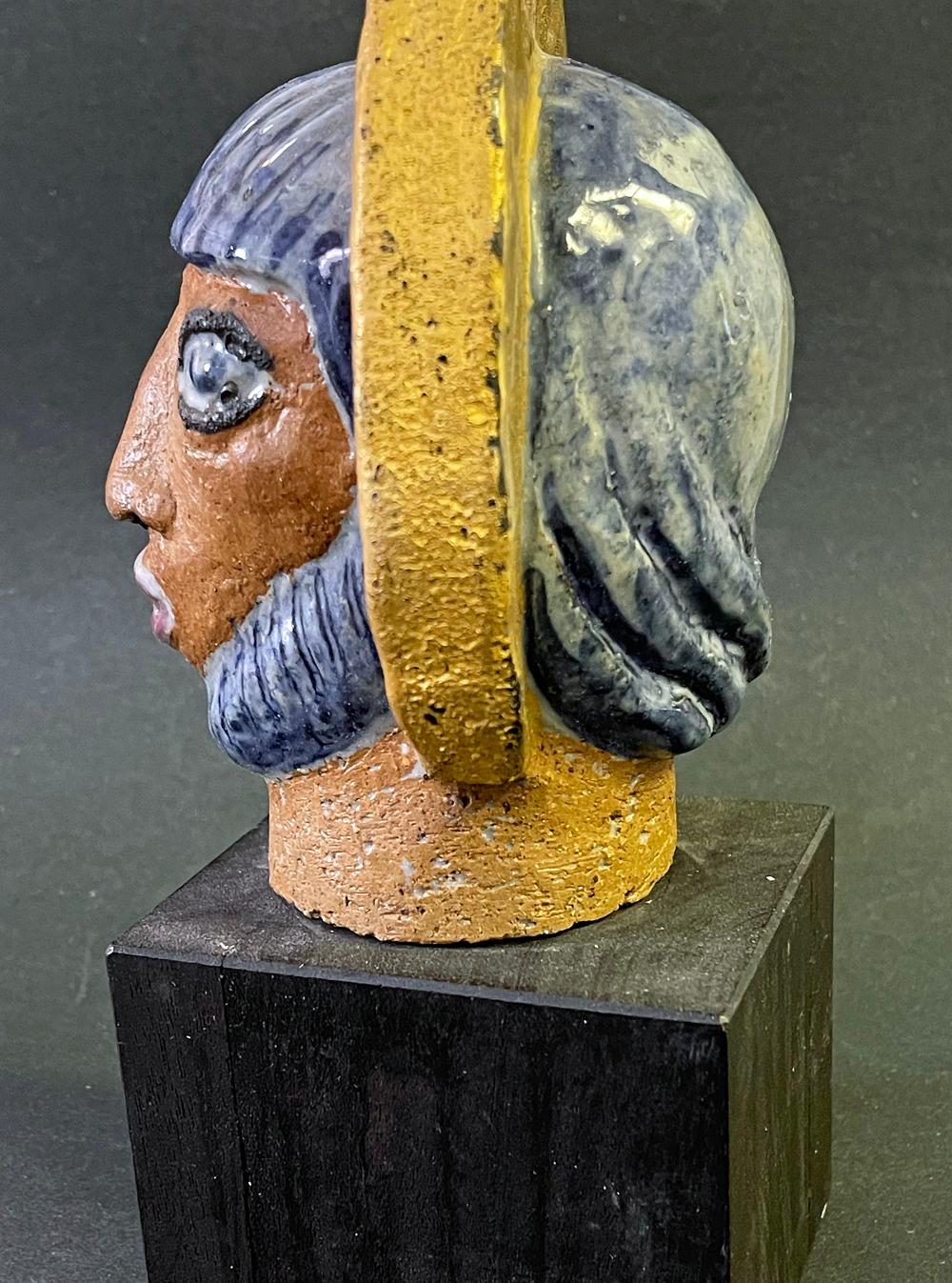 « Figure Sainte », sculpture Art déco d'un saint barbu avec halo par Jais Nielsen Excellent état - En vente à Philadelphia, PA