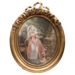 Saintin Francois Jozan Pastel On Paper Painting, Signed Saintin Francois Jozan Pastel On Paper Painting, Signed