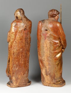 Saints Apostles John and Paul, Wood, Castillian School, 16th Century