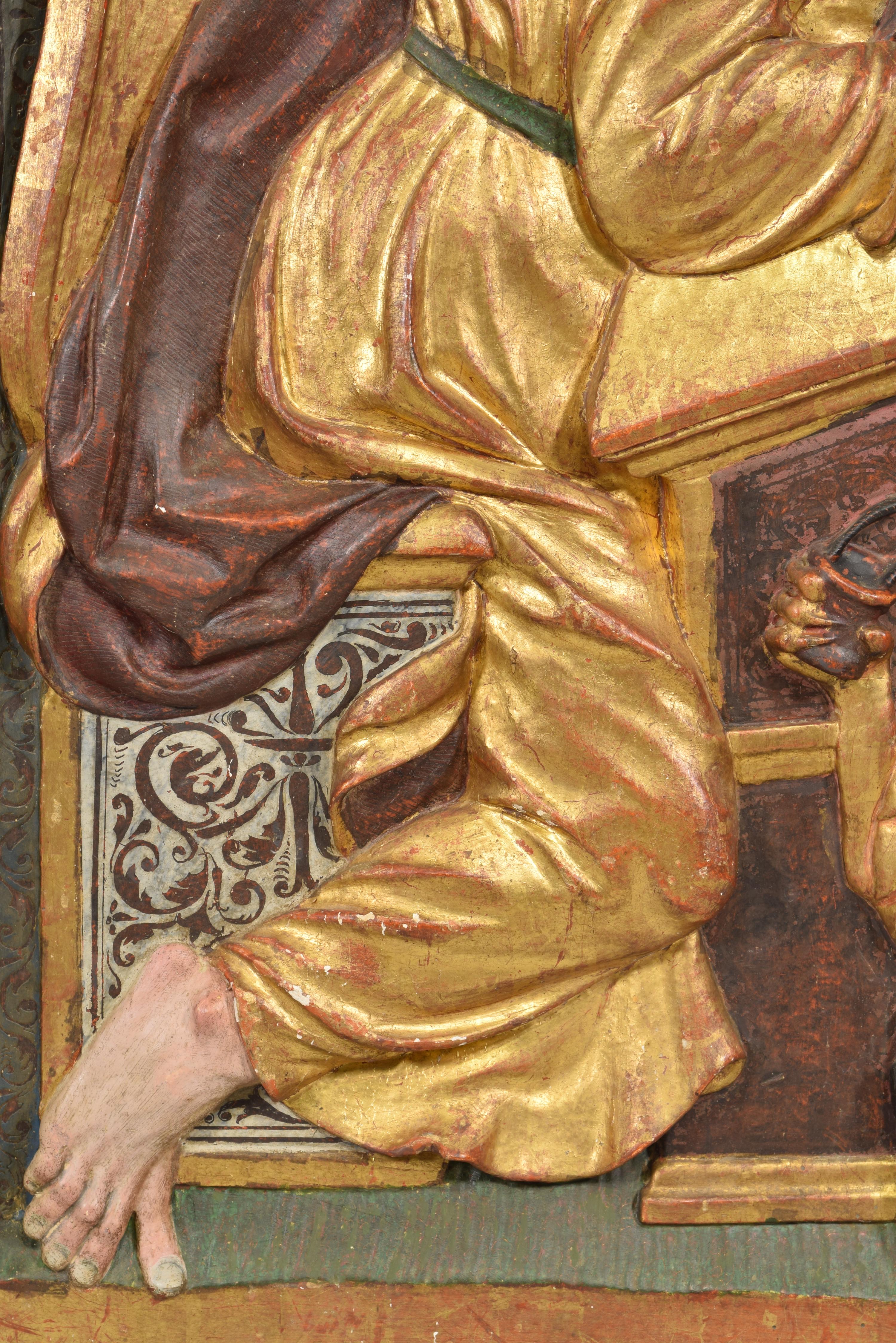 Saints John and Matthew, polychromes Holz, möglicherweise, Burgoser Schule, 16. Jahrhundert im Angebot 4