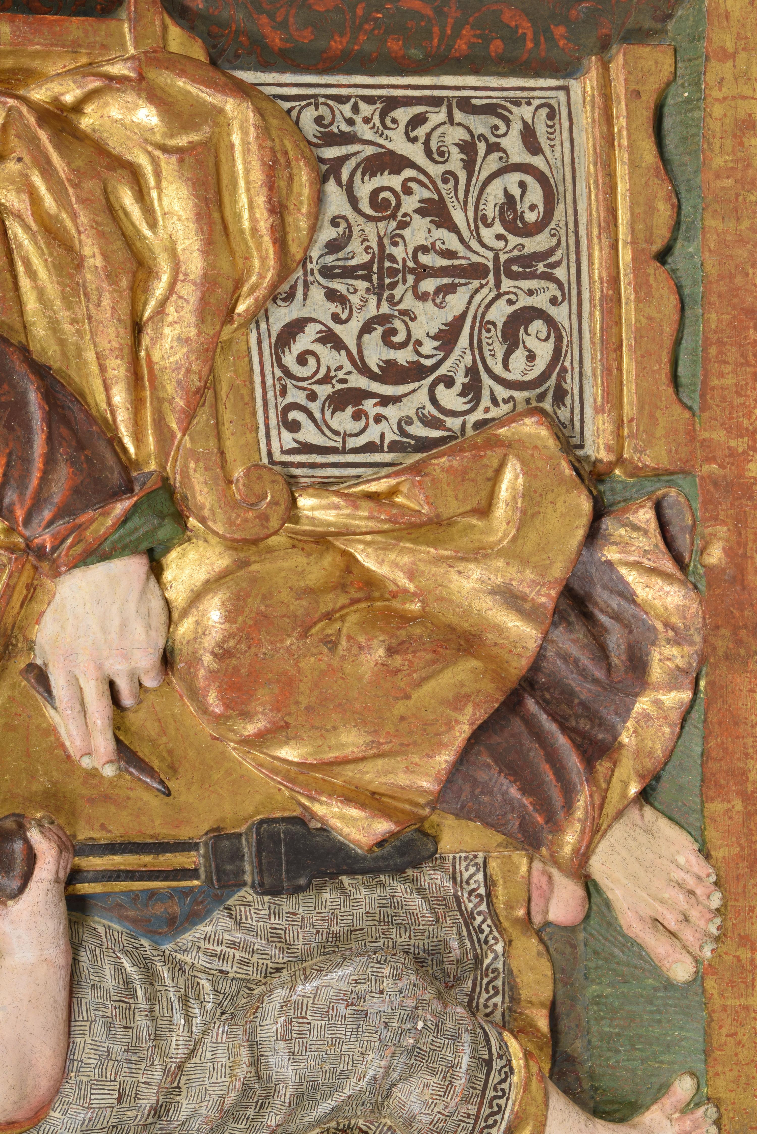 Les saints Jeans et Matthew, bois polychrome, probablement école de Bourgos, 16ème siècle en vente 8